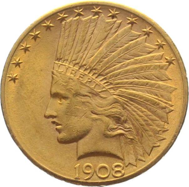 USA 10 Dollar Indian Head Goldmünze aus 900er Gold